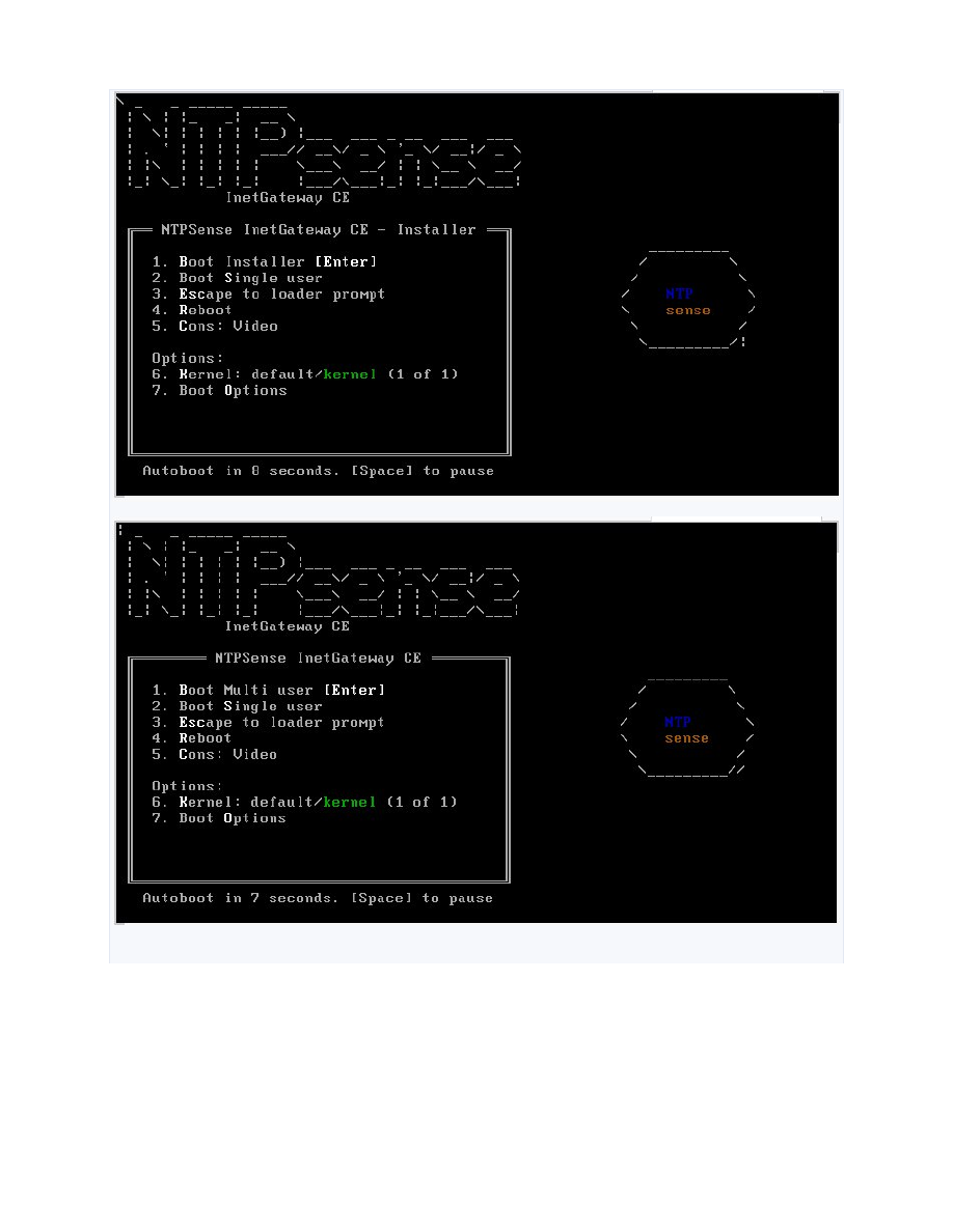 NTPSense boot loader menu