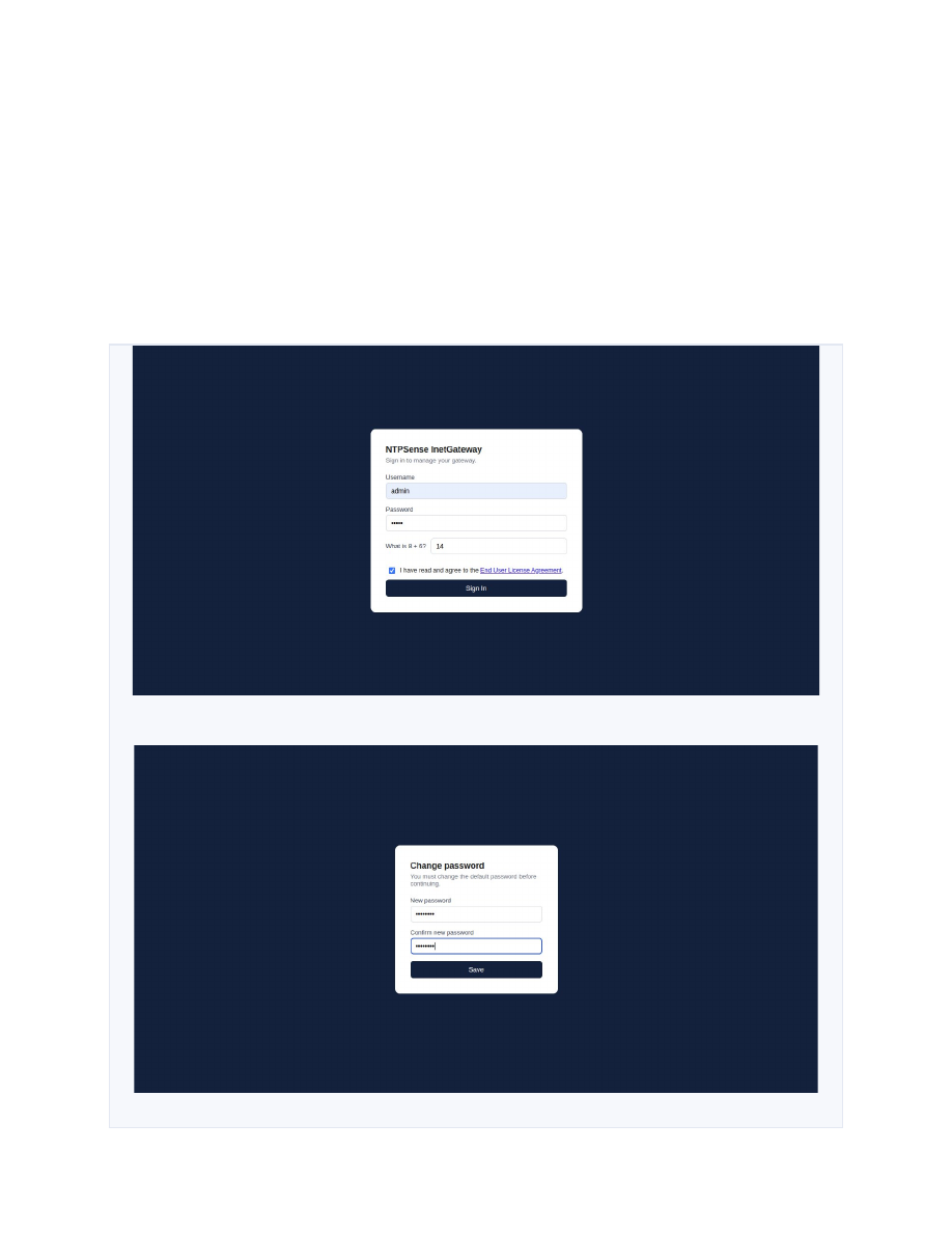Login page