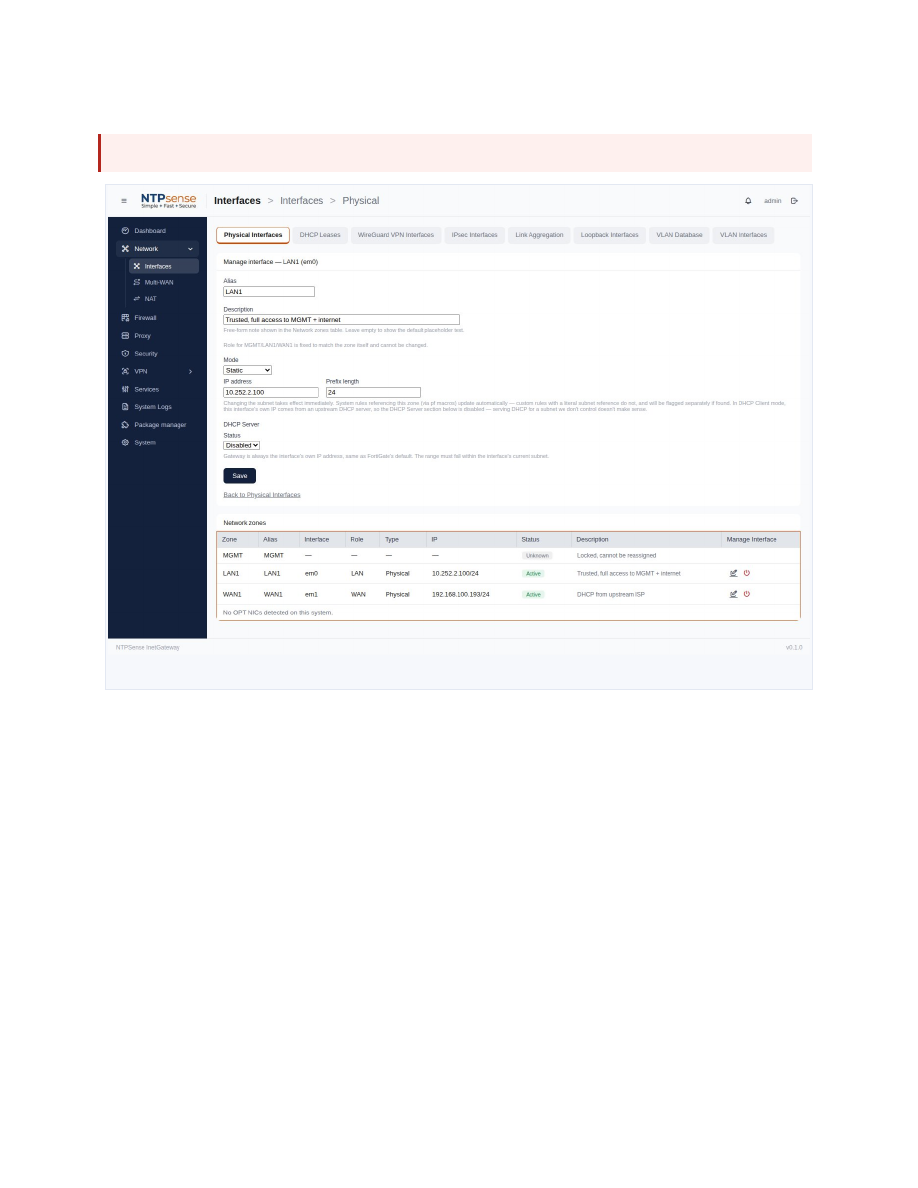 Interface roles