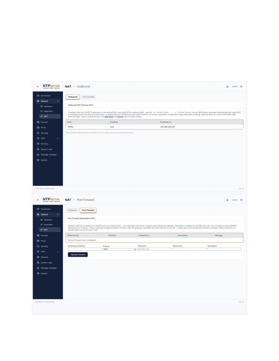 NAT and port forwarding