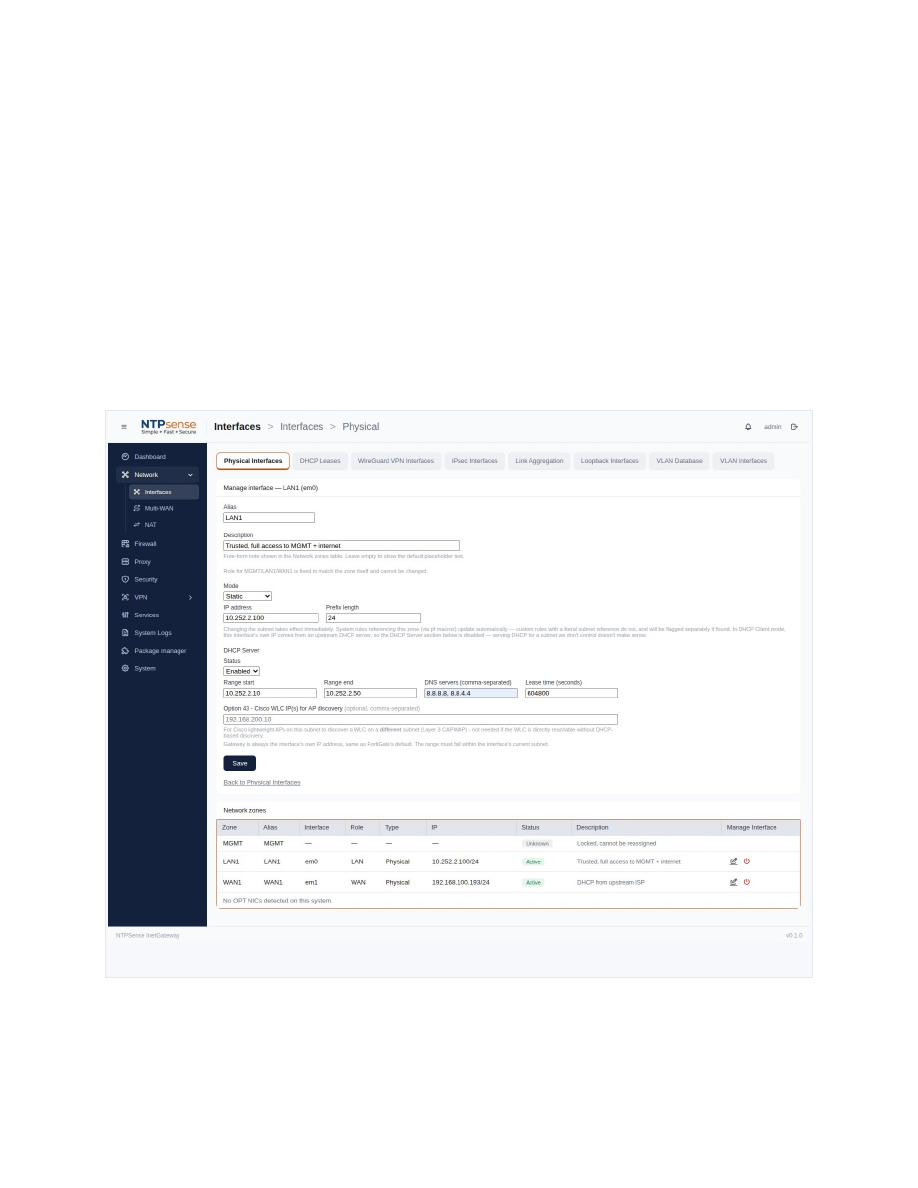 DHCP configuration