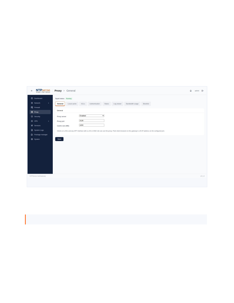 Proxy general settings